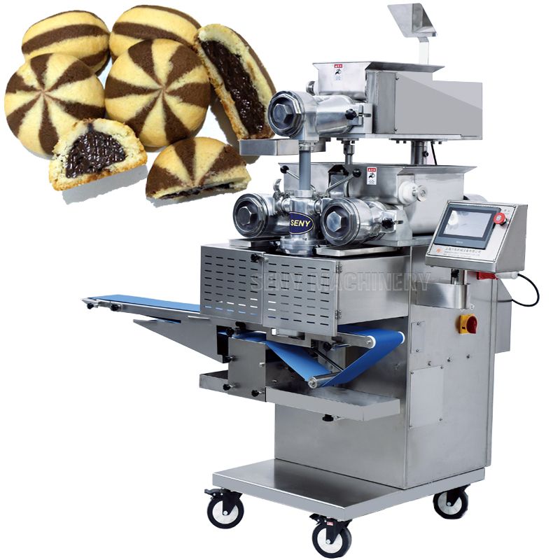 SY-810 Automatic chocolate-filled soft two colors biscuit cookie encrusting machine