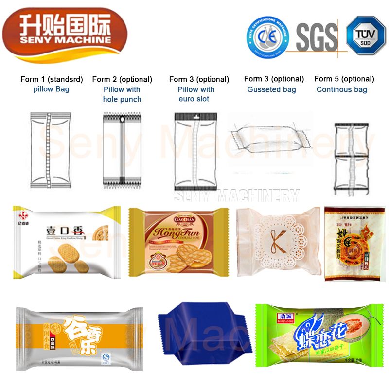 SY-306 Automatic Bread Cake Bag Flow Candy Pillow Packing Machine