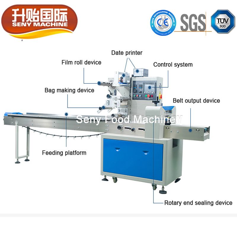 SY-306 Automatic Bread Cake Bag Flow Candy Pillow Packing Machine