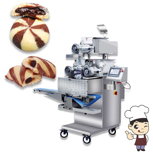 SY-810 Automatic chocolate-filled soft two colors biscuit cookie encrusting machine