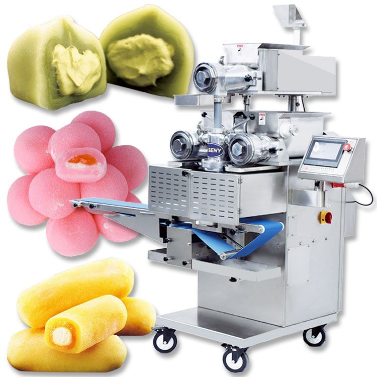 SY-810 Automatic Two colors Mochi Ice-cream Making Encrusting Machine