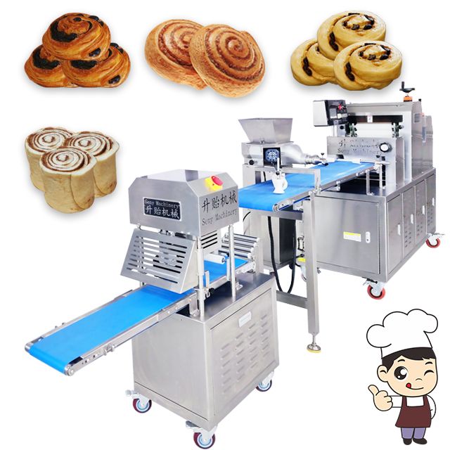 SY-860 Automatic Cinnamon Roll Bread Making Machine Production Line