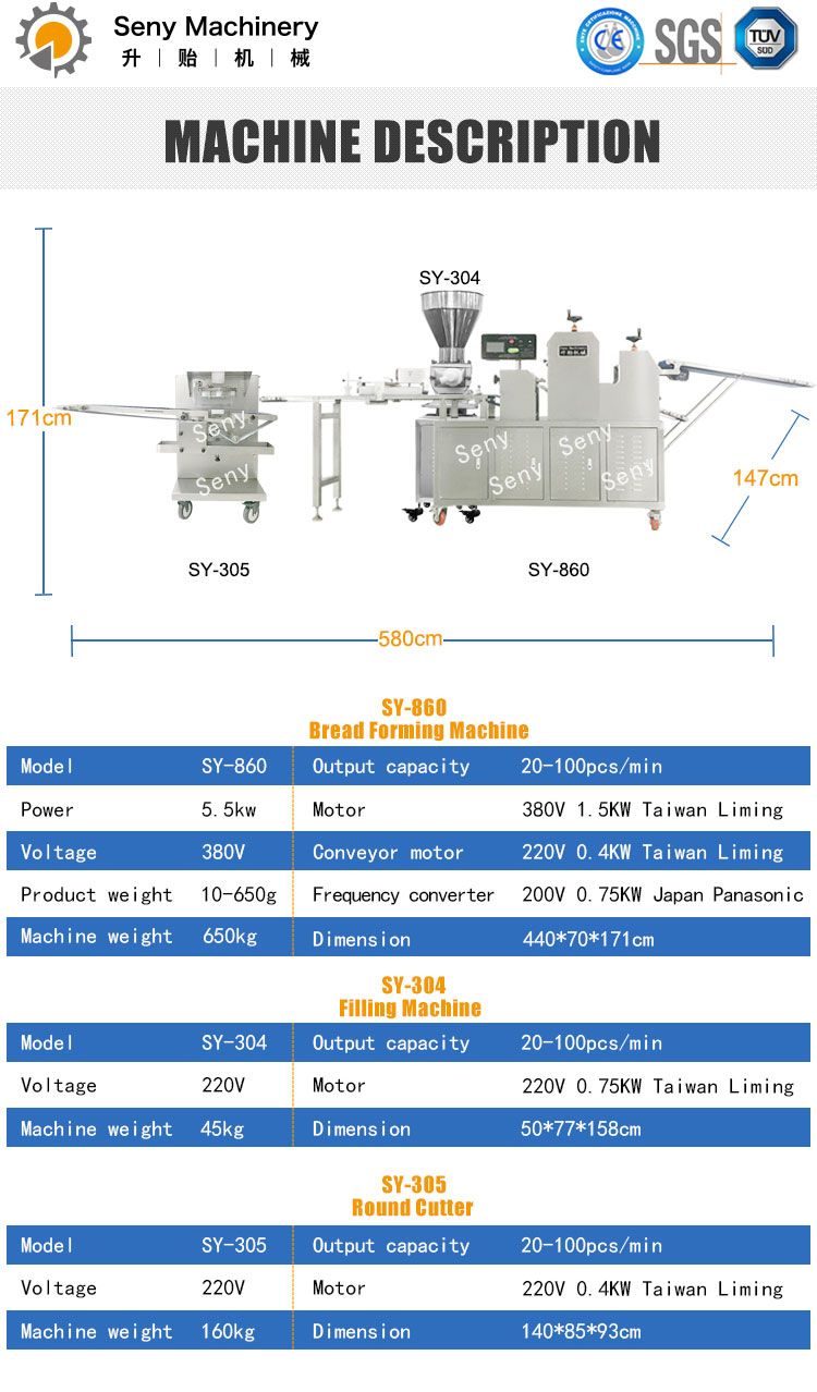 SY-860 Automatic Chinese Baozi Buns Machine Production Line