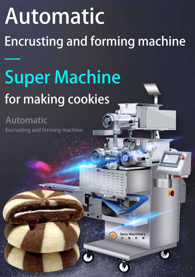 SY-810 Automatic chocolate-filled soft two colors biscuit cookie encrusting machine