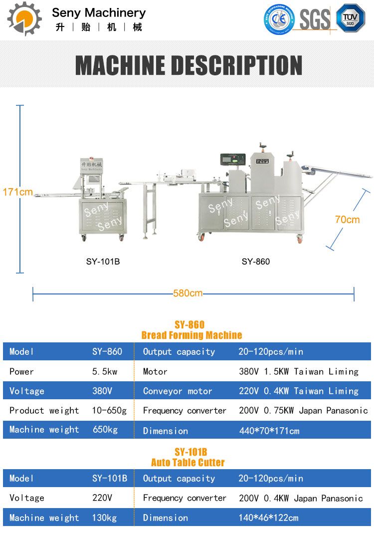 SY-860 Automatic Baguette Bread Making Machine Production Line