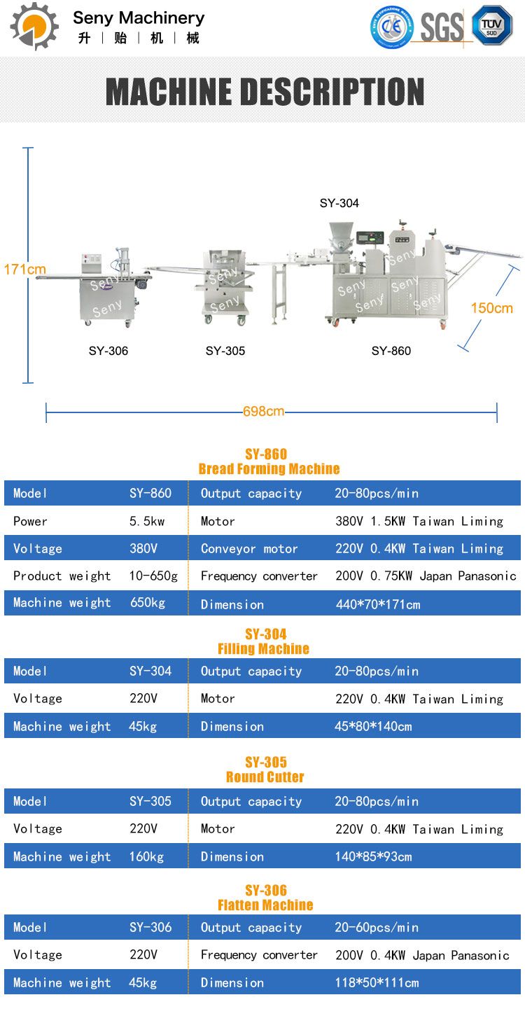 SY-860 Automatic Pita Bread Making Machine Production Line