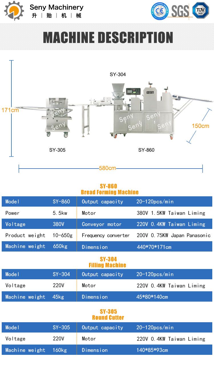 SY-860 Automatic Round Bread Making Machine Production Line